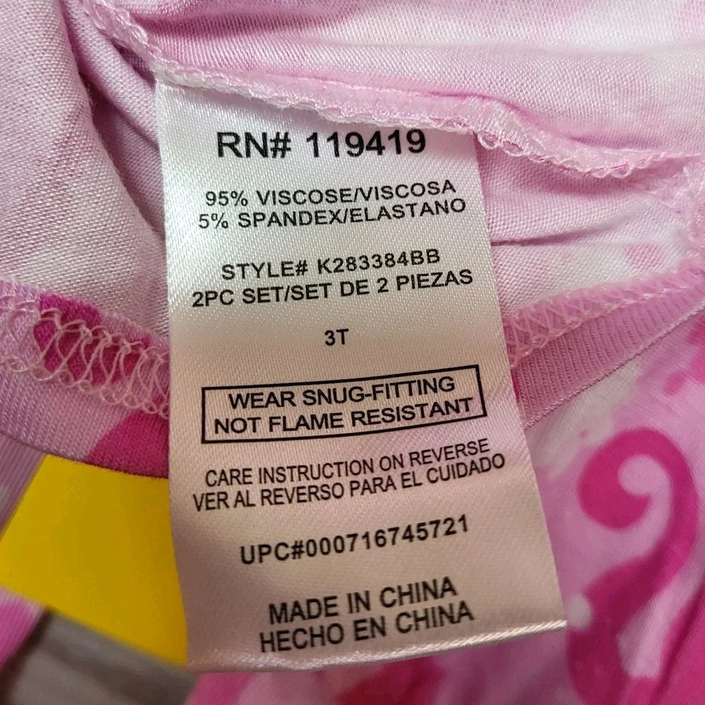 Barbie Size 3T Girl's Long Sleeve Pink 2-Piece Pajama Set - NWT‎